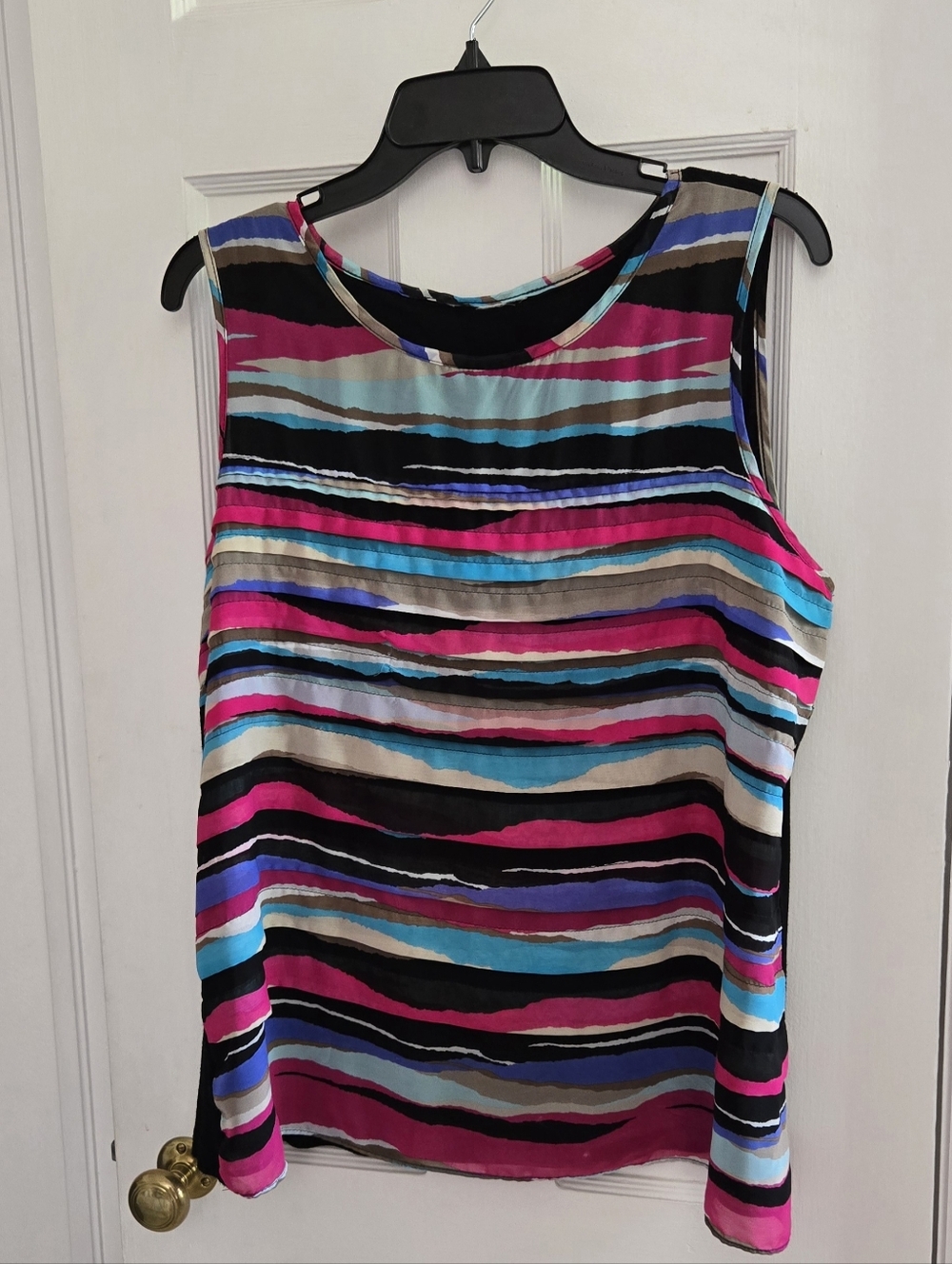 Sleeveless Striped Multi-Color Women's Top